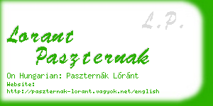 lorant paszternak business card