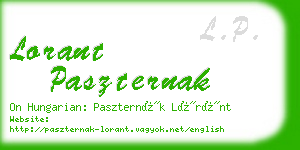 lorant paszternak business card